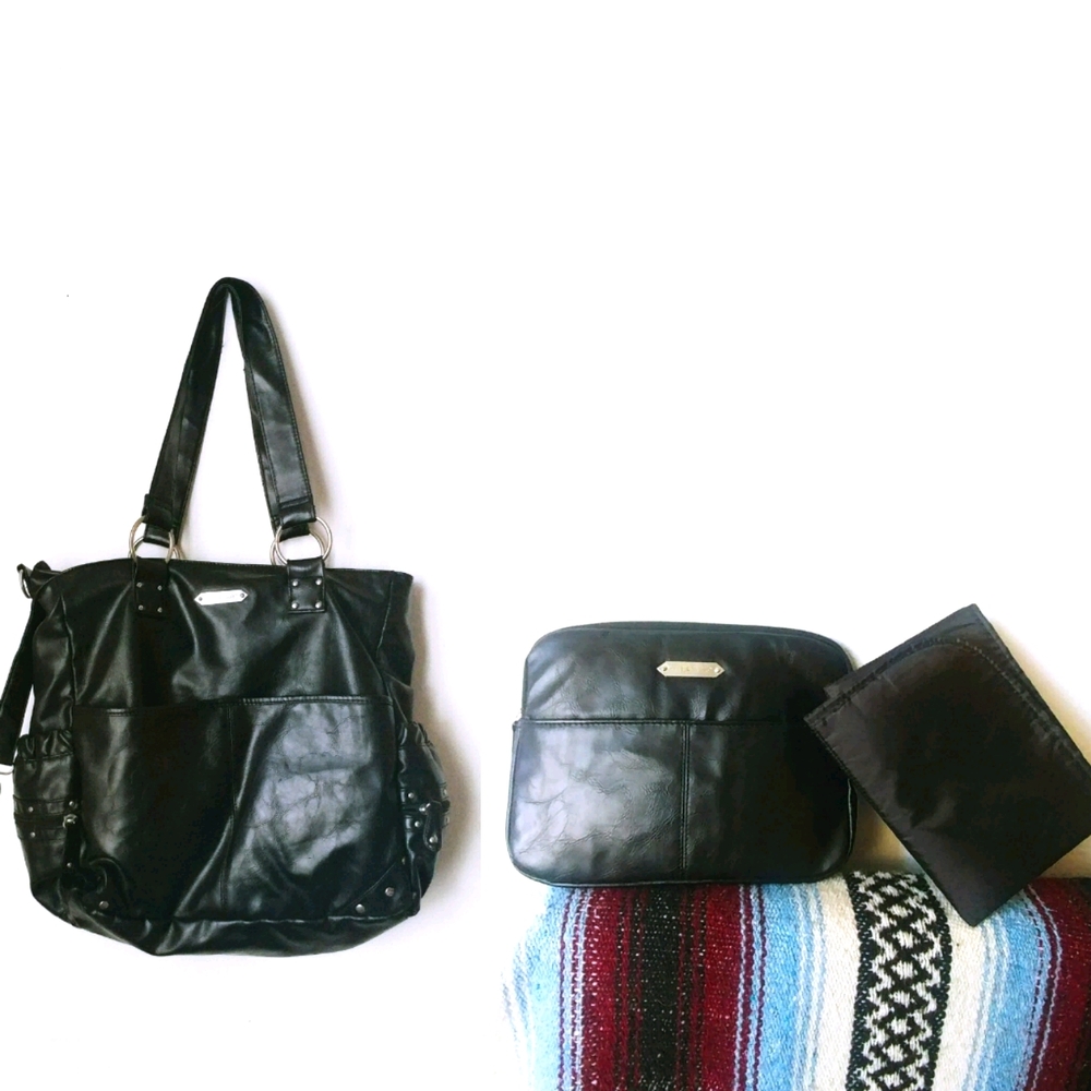 Wendy Bellissimo Faux Leather Diaper Bag set